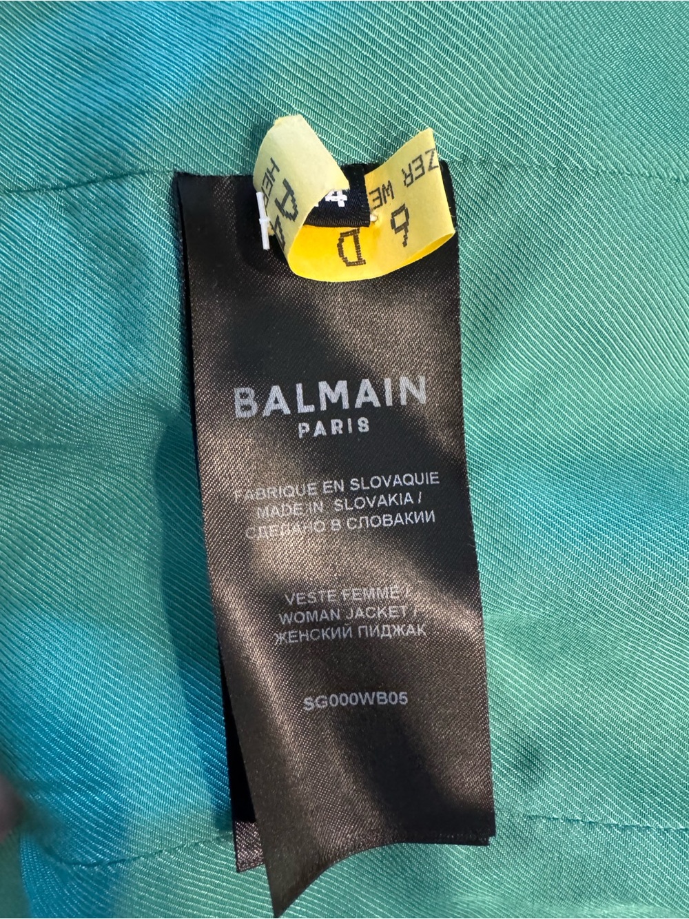 Balmain Teal Double-Breasted Blazer with Gold Buttons - Picture 7 of 8
